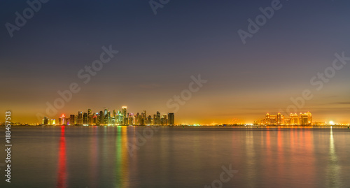 Skyline of Doha at night. The capital of Qatar © Leonid Andronov