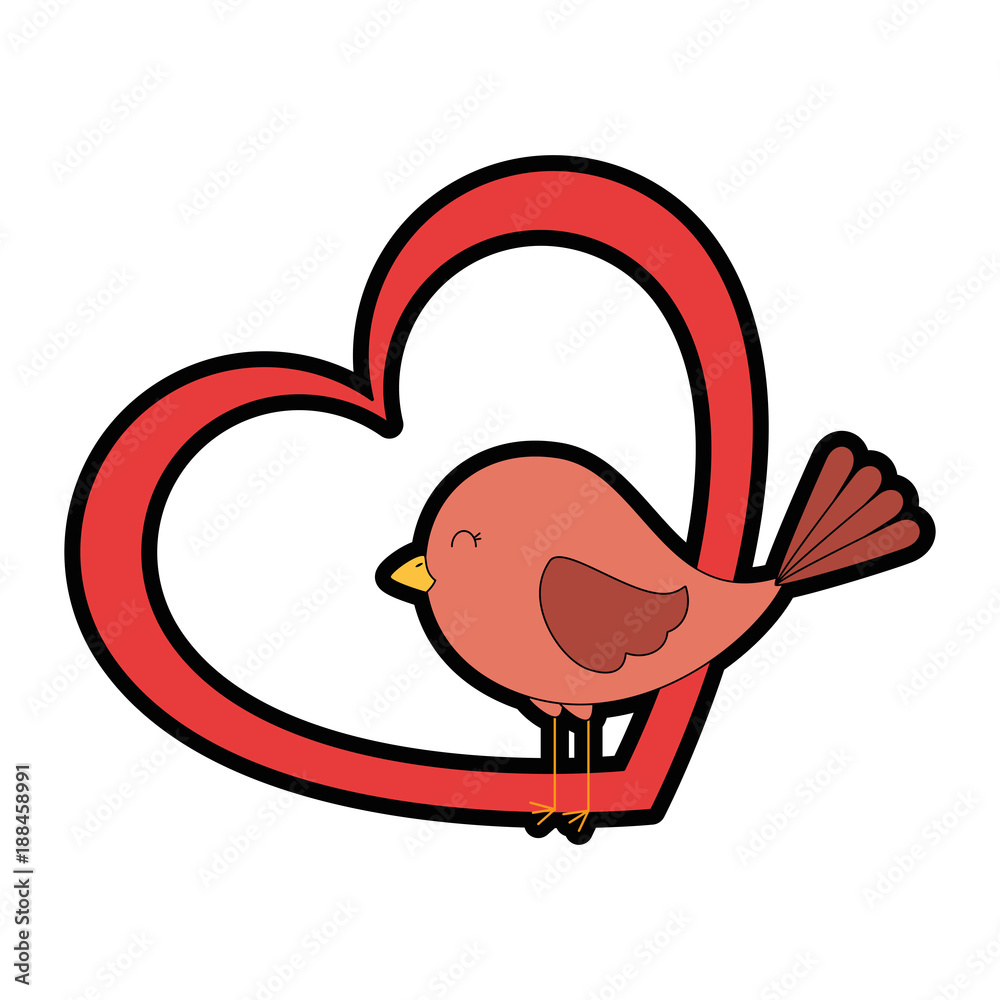 cute bird with heart vector illustration design cute bird with heart vector illustration design
