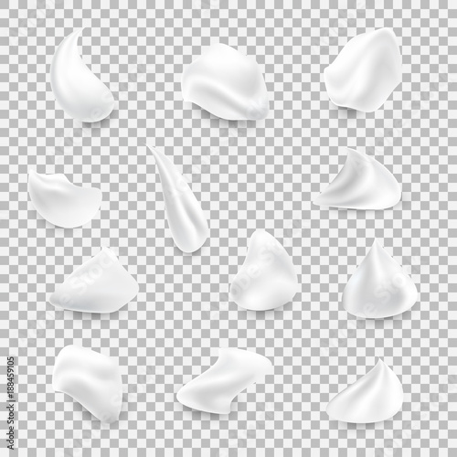 Set of white cream elements
