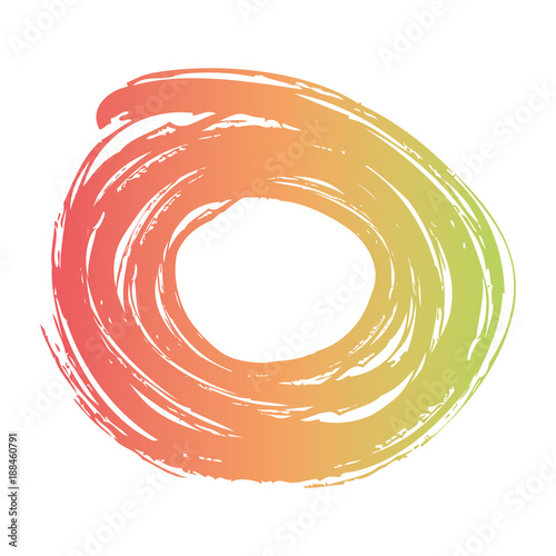 brush ink paint circle stroke blotch design vector illustration