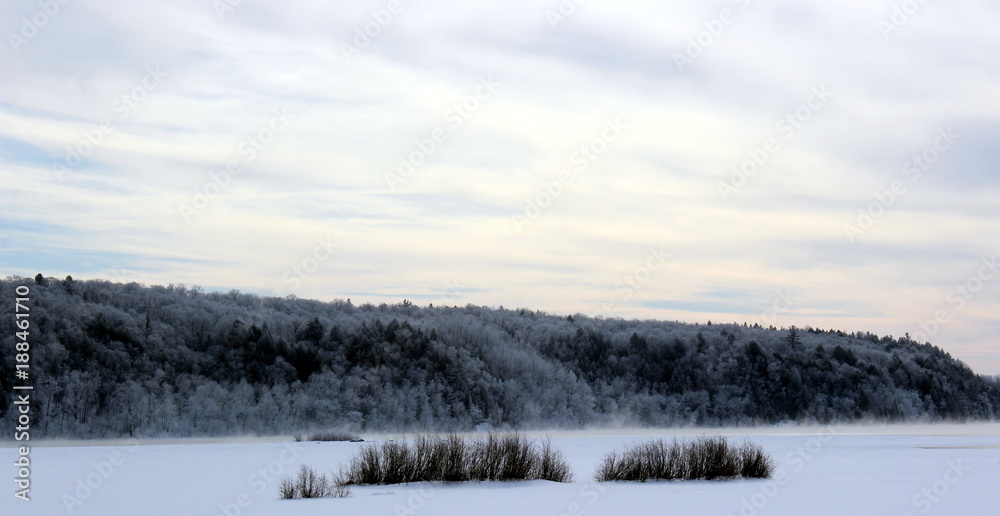 River shore in winter