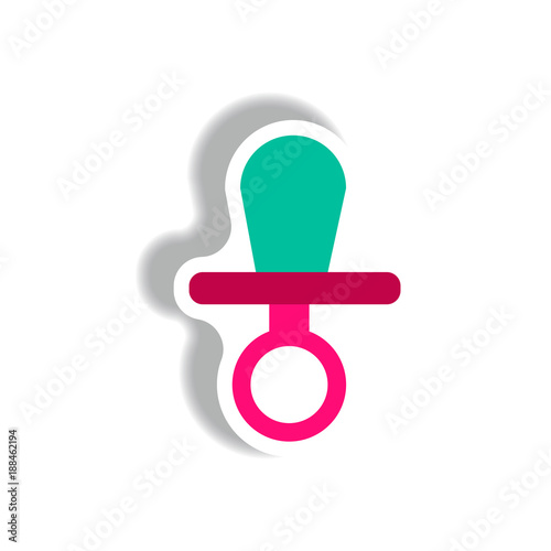 stylish icon in paper sticker style nipple children