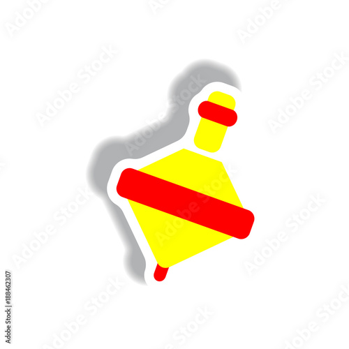 stylish icon in paper sticker style toy whirligig