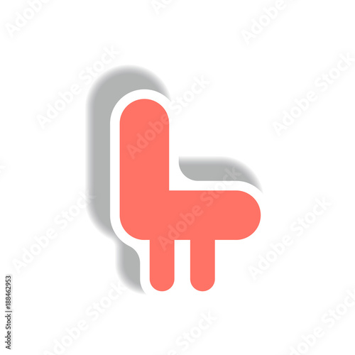 stylish icon in paper sticker style seat transport