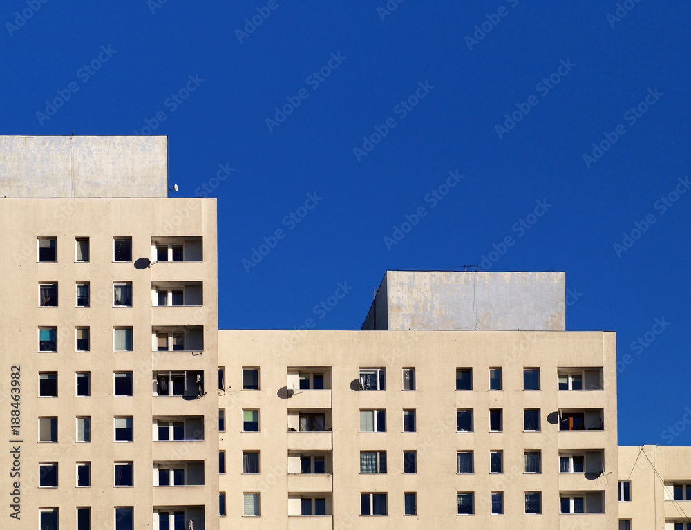 Geometric architectural project, a large residential building Geometric architectural project, a large residential building