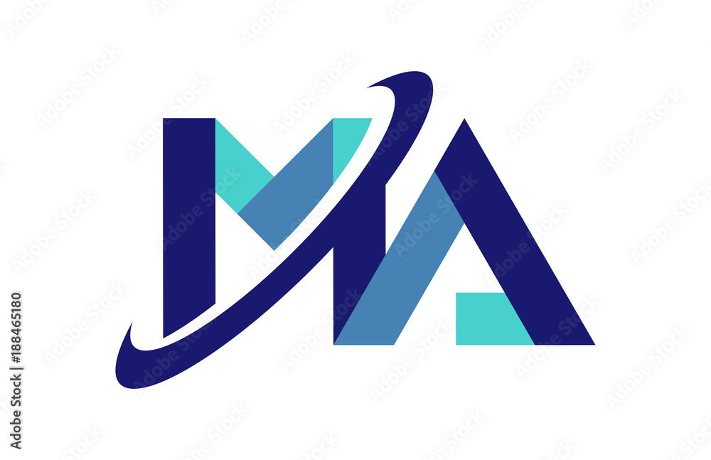 MA Ellipse Swoosh Ribbon Letter Logo MA Ellipse Swoosh Ribbon Letter Logo