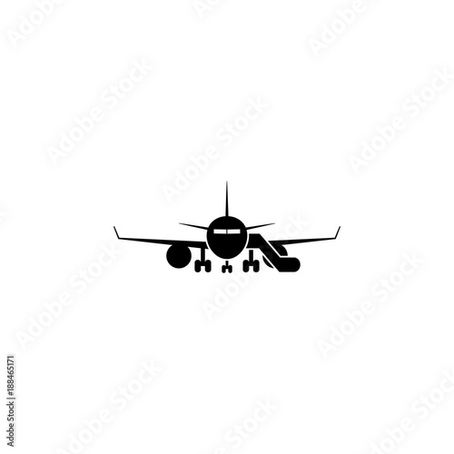 airplane with gangway icon. Element of airport icons. Premium quality graphic design icon. Signs, outline symbols collection icon for websites, web design, mobile app