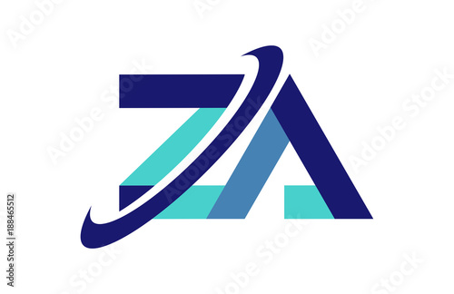 ZA Ellipse Swoosh Ribbon Letter Logo