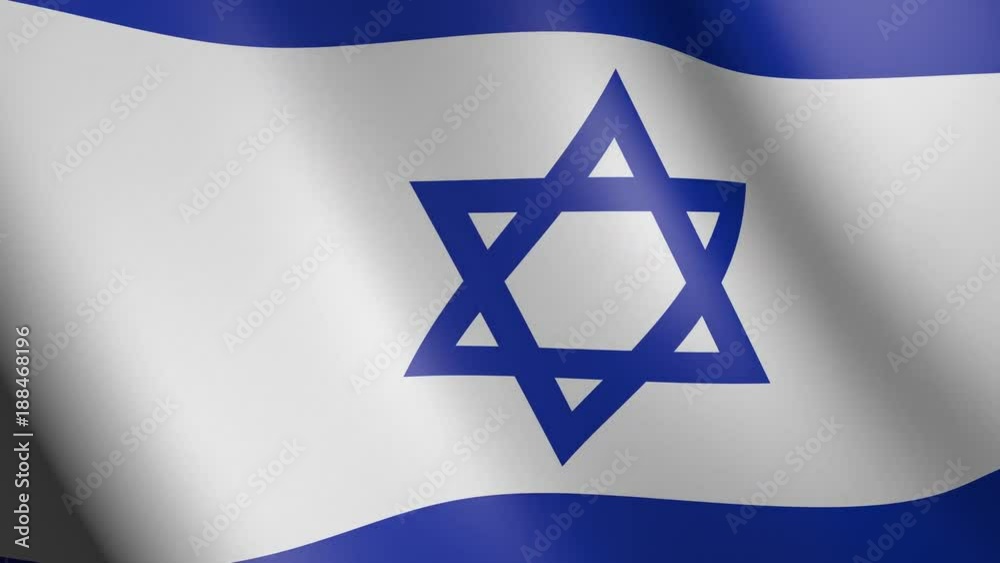 Flag of Israel with fabric texture, seamless loop Flag of Israel with fabric texture, seamless loop