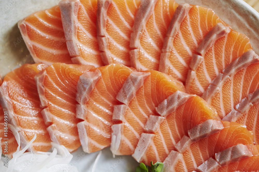 Fresh raw salmon sashimi Fresh raw salmon sashimi