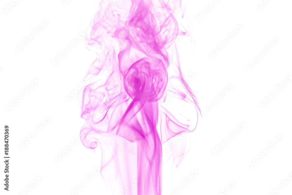 Fototapeta premium Purple smoke on white background