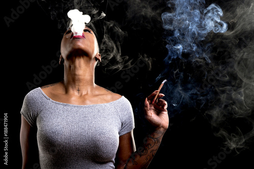 african female smoking