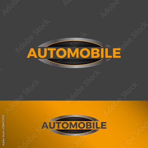 Ellipse Strong Bold logo template icon symbol with yellow color