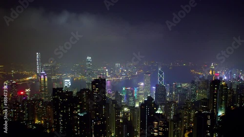 Wallpaper Mural View Of City From Victoria Peak At Night; Street Scenes & Victoria Peak View; Hong Kong, China Torontodigital.ca