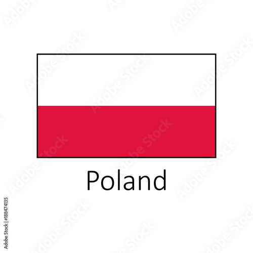 Flag of Poland with name icon. Official colors and proportion correctly.  National Poland Flag vector. Poland Flag vector illustration. National  Poland Flag vector Stock Vector | Adobe Stock