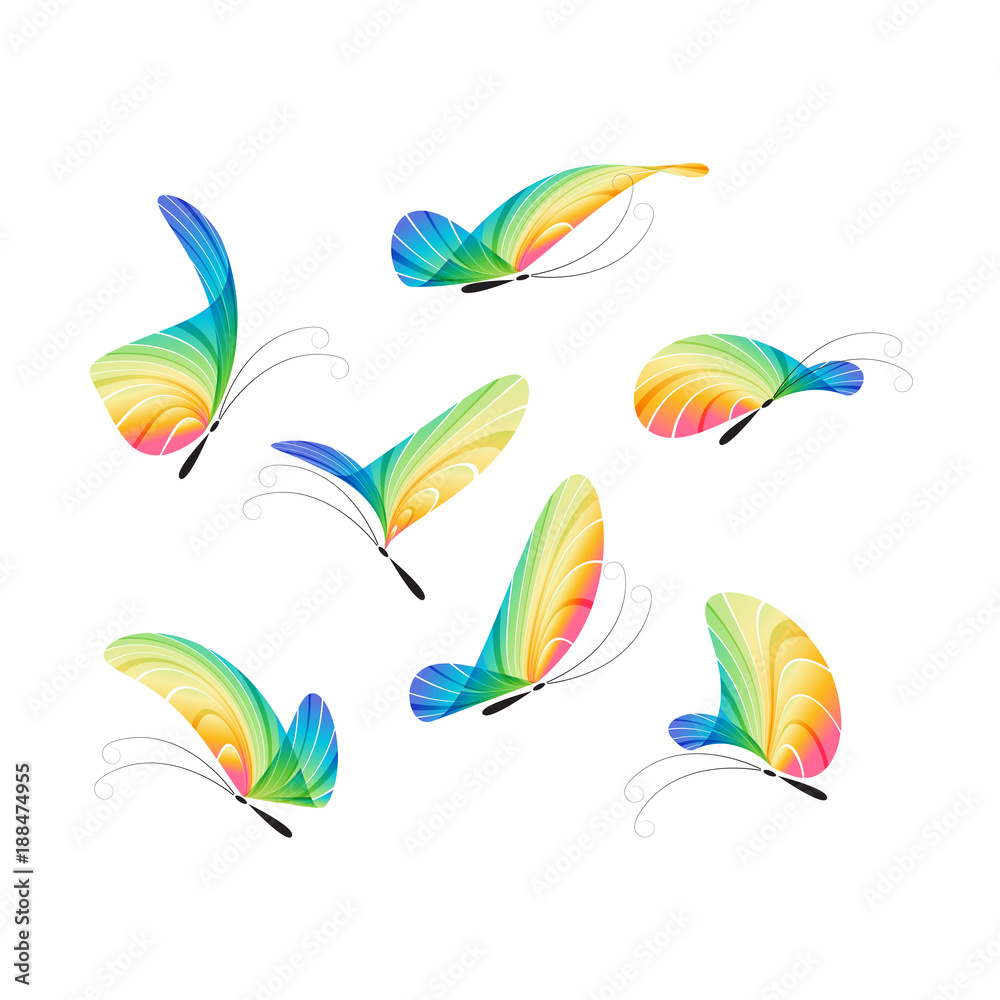 Butterfly vector set Butterfly vector set
