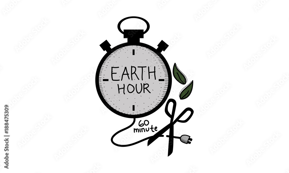 Obraz premium Earth Hour 60 Minute Template