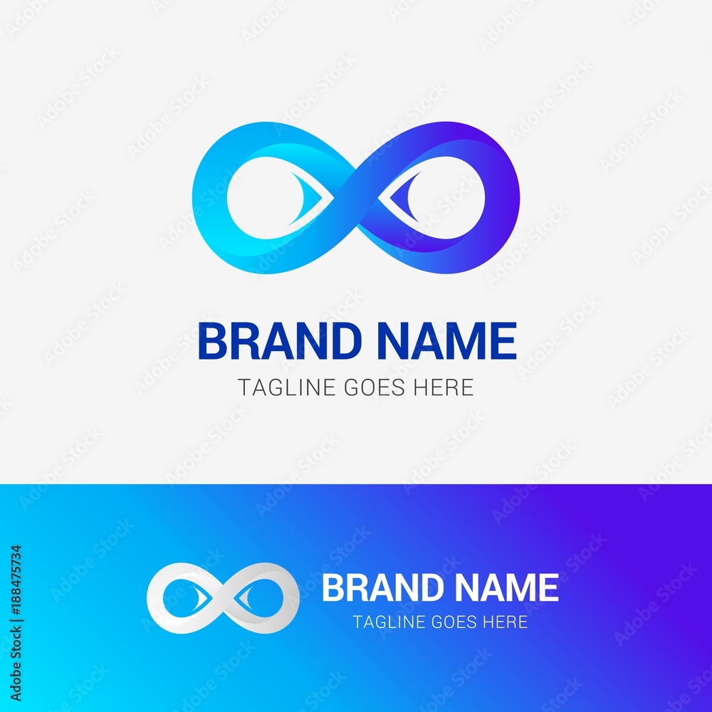 Infinity Logo template element symbol in blue vibrant color Infinity Logo template element symbol in blue vibrant color
