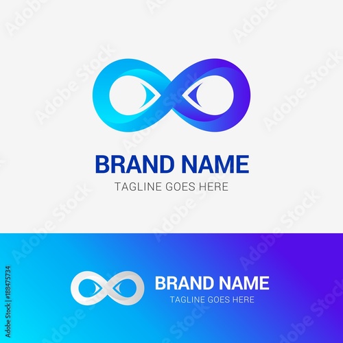 Infinity Logo template element symbol in blue vibrant color