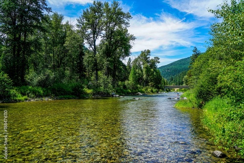 Fototapeta Naklejka Na Ścianę i Meble -  The Clark Fork River in Montana showing off it's beautiful waters.
