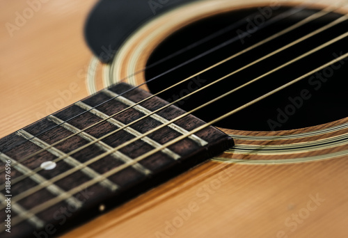 Closeup of guitar strings