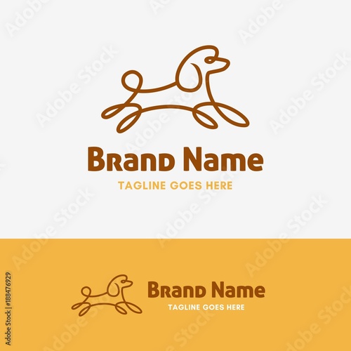 Poodle Logo template element symbol with simple line
