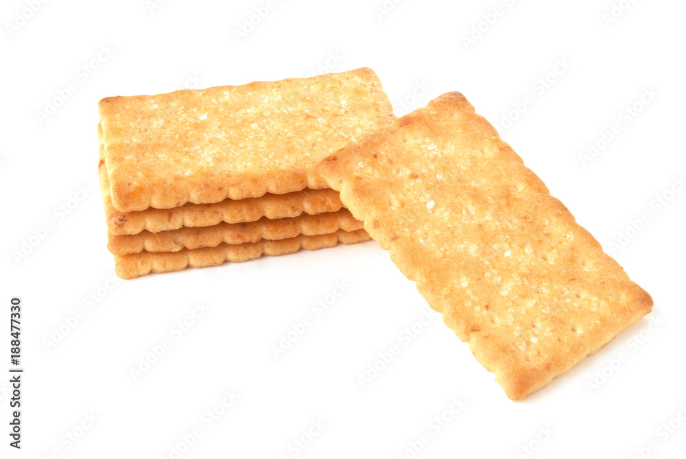 Honey-oats coconut biscuit on a white background Honey-oats coconut biscuit on a white background