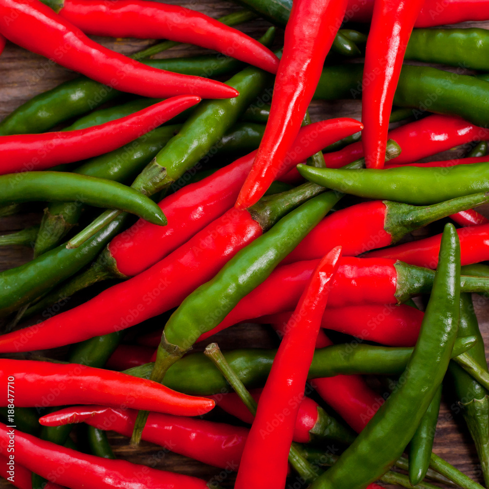 Chili peppers closeup