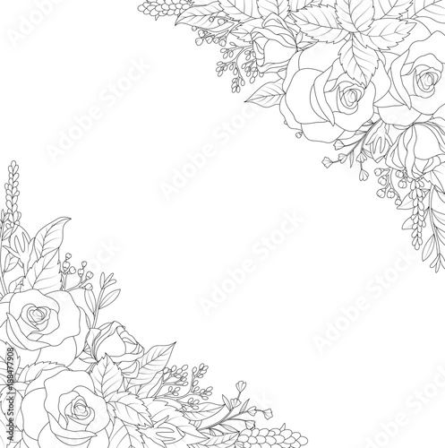 Ornamental flowers on white background