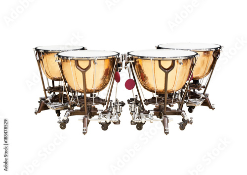 Timpani isolated on white background