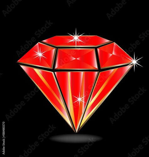 Red ruby diamond vector