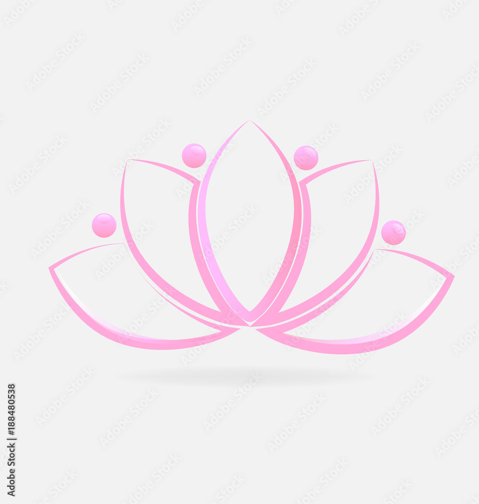 Pink lotus plant vector