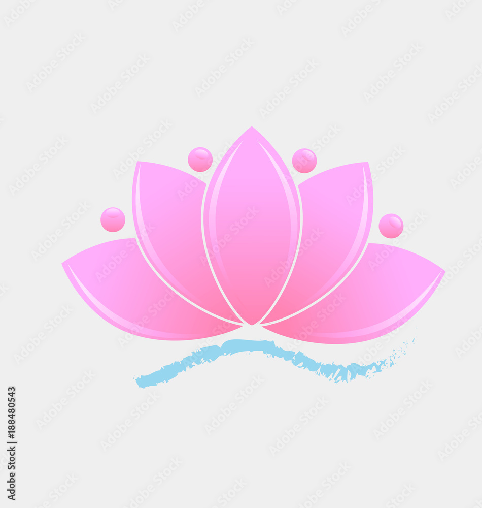 Pink lotus plant vector