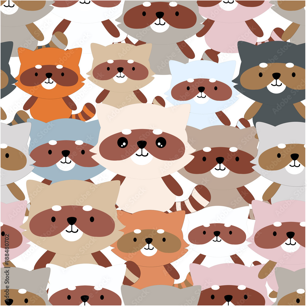 Obraz premium seamless pattern Cute cartoon lion,teddy bear toddler and rabbit bunny character smile and satisfied, happy animal by hand draw doodle comic style, set vector design