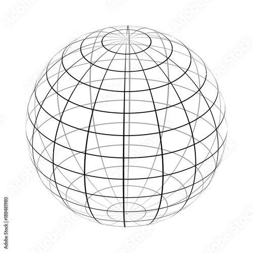 The frame of the earth is a simple black and white form.