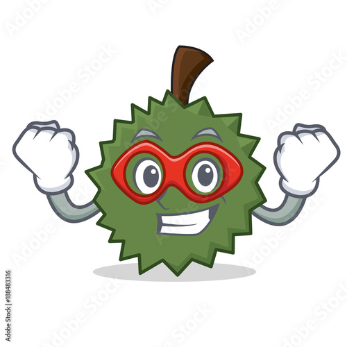 Super hero Durian character cartoon style
