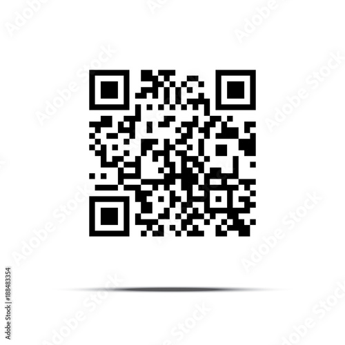 QR code isolated on white background. Vector illustration.