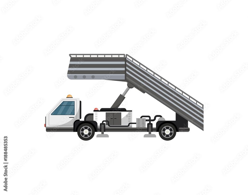 Passenger ladder isolated vector icon. Airport ground technics, aviation terminal logistics and infrastructure vector illustration.