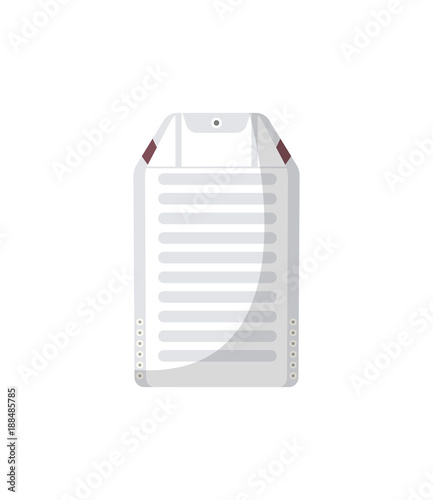 Backpack of space suit isolated icon. Spaceman equipment, cosmic life support system for universe exploration, astronaut on space mission vector illustration.