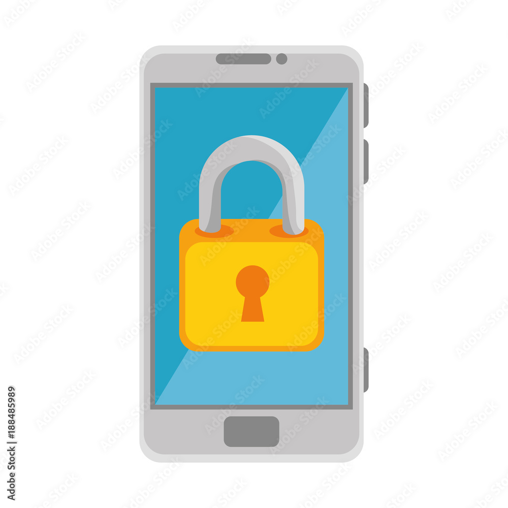 smartphone device with padlock vector illustration design smartphone device with padlock vector illustration design