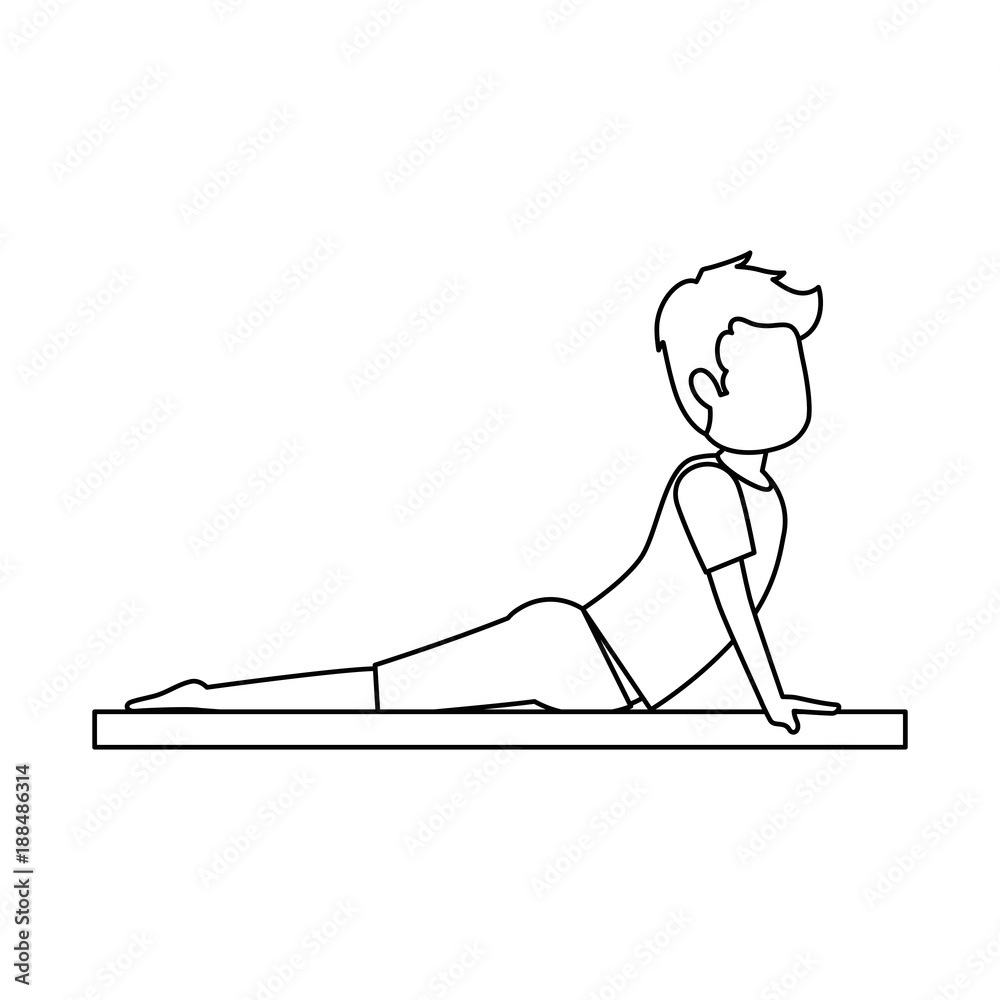 Fototapeta premium man practicing yoga avatar vector illustration design