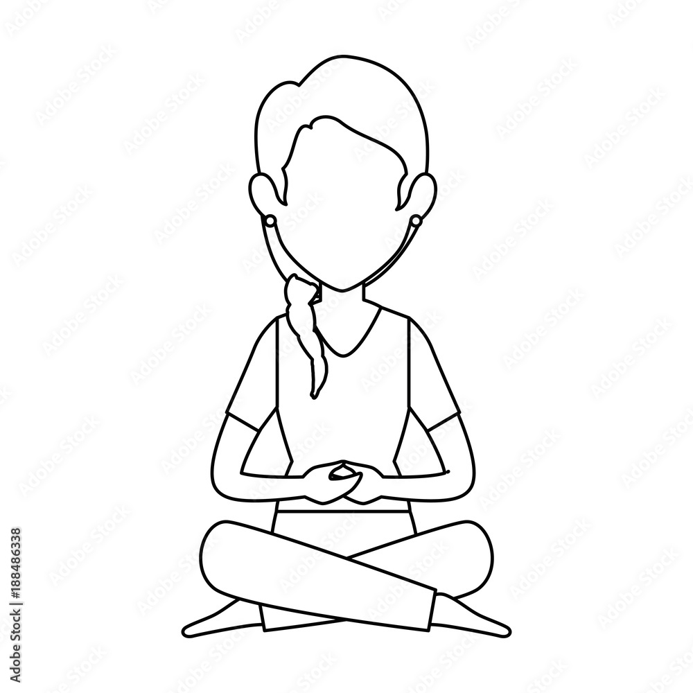 woman practicing yoga avatar vector illustration design woman practicing yoga avatar vector illustration design