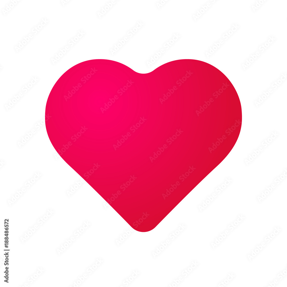 Heart vector icon, Love symbol. Valentine's Day sign, emblem isolated on white background, Flat style for graphic and web design, logo.