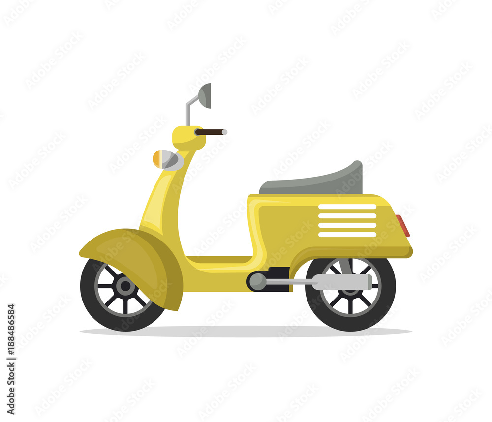 Food delivery moped icon in flat style. Personal transport, city vehicle  isolated on white background vector illustration. Stock Vector | Adobe Stock