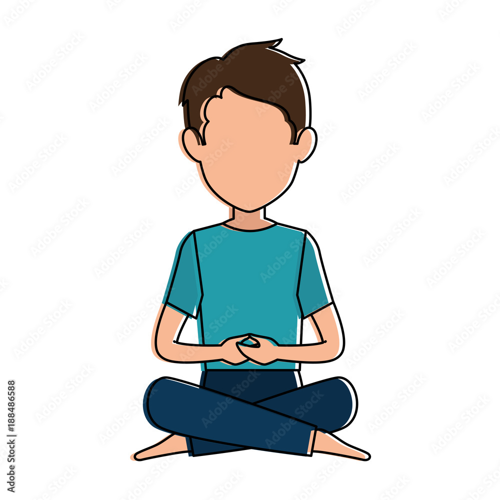 man practicing yoga avatar vector illustration design man practicing yoga avatar vector illustration design