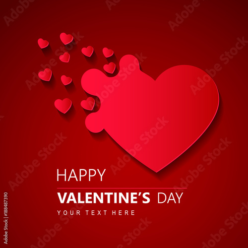 Valentine's day background with hearts. Vector Illustration of a Valentines Day Card