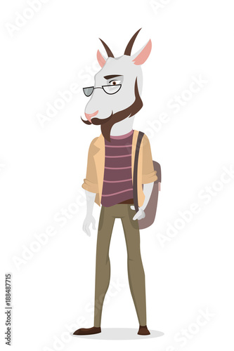 Isolated goat man.