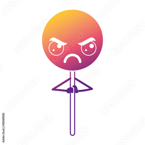 cartoon round lollipop swirl kawaii character vector illustration