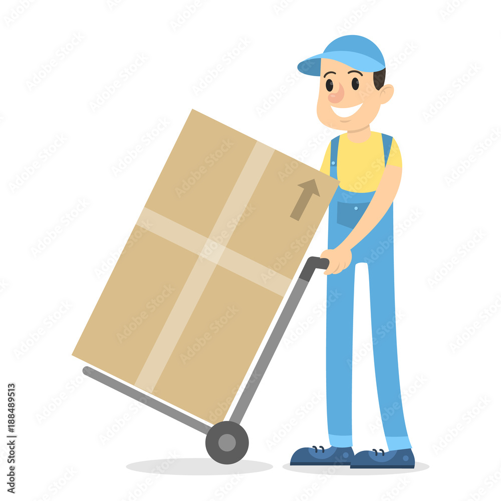 Delivery man with parcels. Delivery man with parcels.