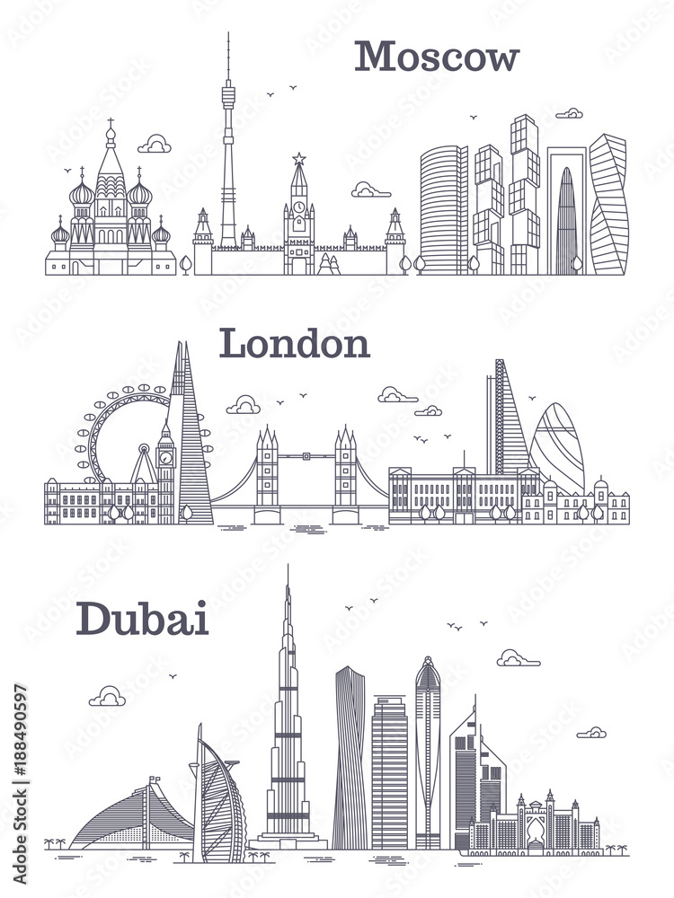 Moscow, London, Dubai linear landmark